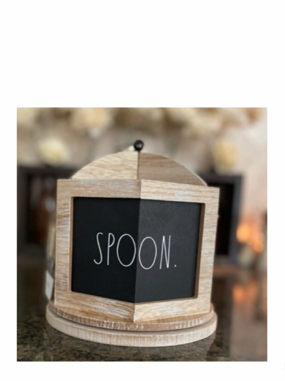 NEW Rae Dunn Wooden Kitchen Organizer Rotating Utensil Caddy